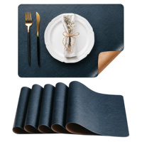 Napperons en cuir 45x30cm, imperméables, résistants à l'huile et à la chaleur, pour une présentation élégante de la table, pour dîner, déjeuner, café, lavables, durables, fabriqués en usine