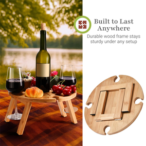 Portable Wood Picnic <b>Table</b> <b>Small</b> Camping <b>Foldable</b> for Beach Barbecue Outdoor - Product Image 4