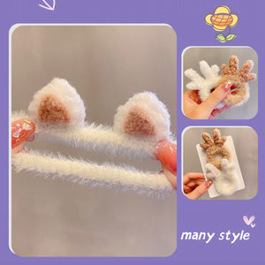 حبل مرن لشعر الأطفال بآذان القطة من MIO إكسسوارات شعر دافئة للشتاء للنساء والفتيات بشعر كرتوني - Product Image 6