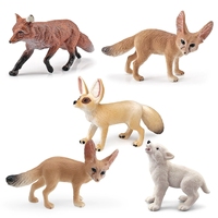 Jouets éducatifs pour enfants, figurines de faunes forestières simulées, renard fennec, jeune loup, loup à crinière, modèle de figurine, jouet décoratif