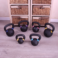 Ensemble de kettlebell à pulvérisation électrostatique Oreilles colorées kettlebell en fonte pour le fitness