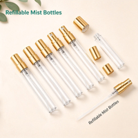 Atomiseur de parfum de voyage miniature en stock, 2ml 3ml 5ml 10ml, flacon en verre fin à filetage, pulvérisateur avec couvercle en aluminium électroplaqué