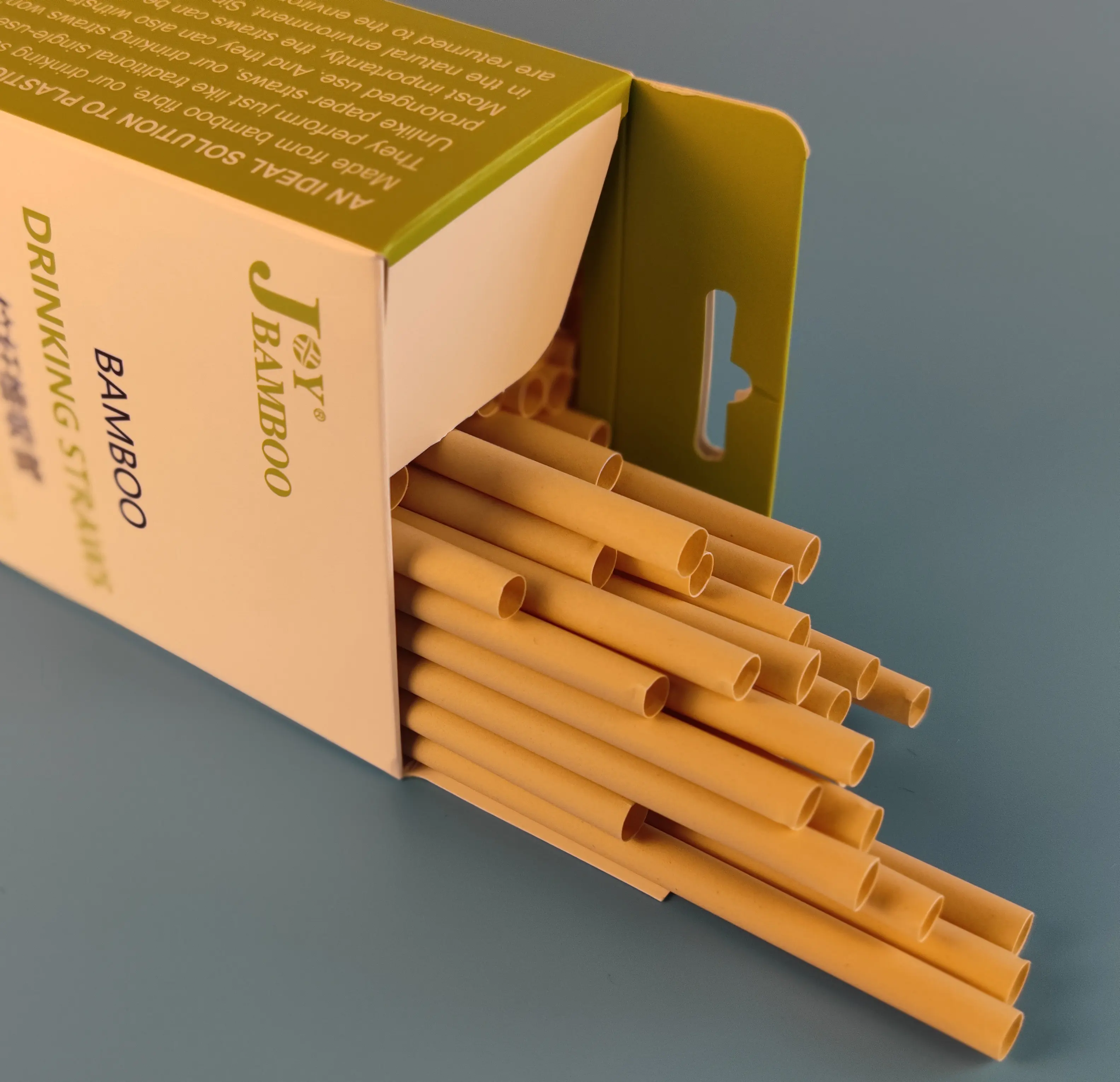Pajita de fibra de bambú Dia. 8mm-Pajitas desechables biodegradables ecológicas de un solo uso utensilio de moda