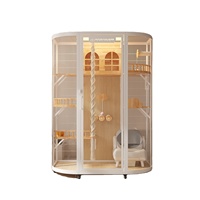 Villa pour chat en bois d'été, style cage, grande maison pour chat ouverte et ventilée, mobilier pour animaux de compagnie pour chats, vente en gros