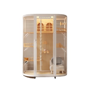 Villa pour chat en bois d'été, style cage, grande maison pour chat ouverte et ventilée, mobilier pour animaux de compagnie pour chats, vente en gros - Product Image 1