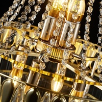 Zhuoyun Nouveau Design Grand Projet Décoration Mariage Lumière De Luxe Or LED Lustre