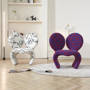 Silla de Ocio Moderna para Sala de Estar o Dormitorio, con Forma de Dibujos Animados, Silla Infantil de Metal con Tapicería de Tela, Estilo <span class=keywords><strong>Mickey</strong></span>, para Hotel o Villa - Product Image 3