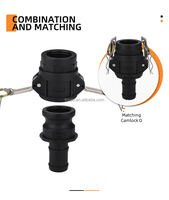 Adaptateur Camlock Tonjet robuste en polypropylène, type E, prise mâle, raccord rapide pour tuyau de réservoir d'eau ou de fût