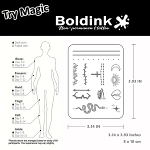 <span class=keywords><strong>Tatuaje</strong></span> Semipermanente Boldink Personalizado con Diseño de Serpiente Gótica Número 13, Arte Corporal para Dedos, Resistente al Agua, Larga Duración (2 Semanas), Tinta Jagua - Product Image 4