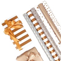 Papier d'Emballage en Feuille d'Or en Cuivre Rouleau Luxe Léger Motif Géométrique 43CM * 3M pour la Saint-Valentin Anniversaire