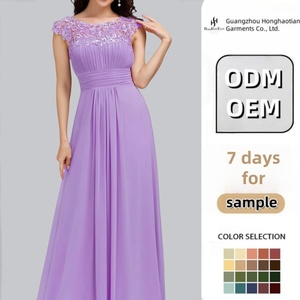 Abito Lungo <span class=keywords><strong>da</strong></span> Cerimonia in Chiffon Elegante <span class=keywords><strong>e</strong></span> Sottile, Personalizzabile ODM, per <span class=keywords><strong>Damigelle</strong></span> <span class=keywords><strong>e</strong></span> Matrimoni - Product Image 1