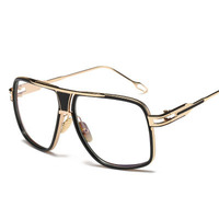Mode Métal Oversize Hommes Femmes Shades lunettes De Soleil de Luxe UV400