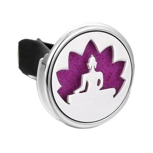 Difusor de Aromaterapia para Coche, Clip de Ventilación con Medallón de Acero Inoxidable Natural para Aceites Esenciales - Product Image 1