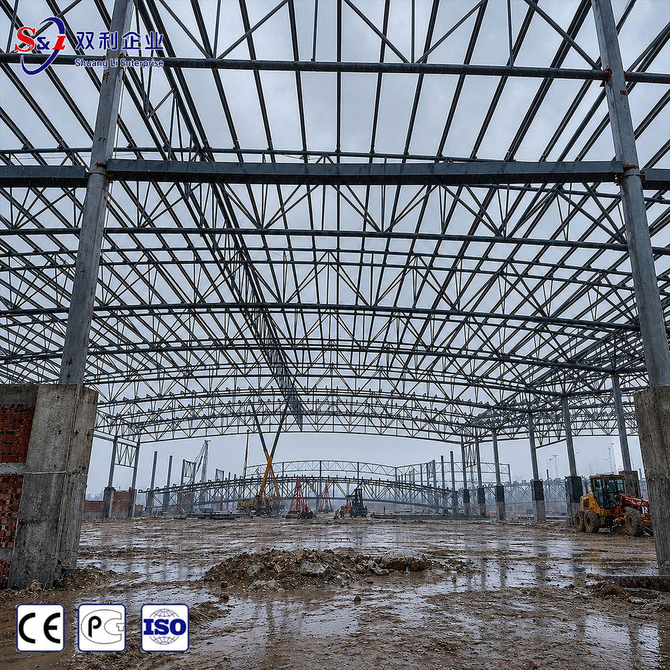 Weather Resistant Steel Structure Workshop Building with Sandwich Panel ...
