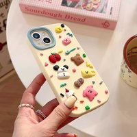 Coque de téléphone en silicone antichoc pleine écran 3D mignonne et dessinée pour iPhone 12 16 Pro Max, compatible avec tous les modèles, souple