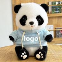 Boneka Panda Plush 25cm dengan Sweater Lepas Pasang, Isi Kapas PP, Usia 2-4 Tahun, Unisex, Logo Custom untuk Hadiah/Souvenir