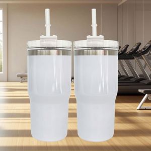 Lot de 25 gobelets isothermes à double paroi sous vide, blancs mats brillants, vierges pour sublimation, avec couvercle, pour presse à chaud - Entrepôt USA - Product Image 1