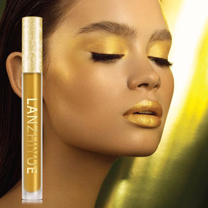 Sombra de Ojos Líquida Dorada y Brillo Labial - Barras de Sombra de Ojos con Brillo Perlado, Alta Pigmentación, Acabado Metálico para Ojos y Labios - Product Image 5