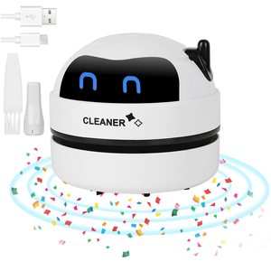 Mini simpatico Robot portatile USB di ricarica portatile portatile aspirapolvere da tavolo elettrico per la scuola di casa e ufficio per la tastiera per la polvere secca - Product Image 1