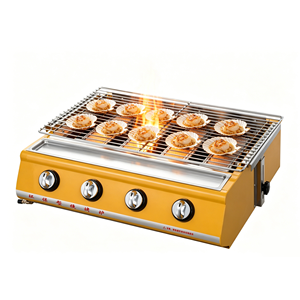 Parrilla Argentina Portátil de Gas para Exteriores con 4 Quemadores, de Acero Inoxidable, para Asar, para Hogar y Hotel - Product Image 1