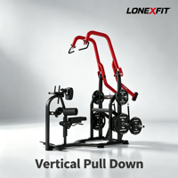Machine de tirage vertical à charge par plaques, en acier, sécurisée, pour exercices assis dorsaux, avec poignée à deux angles, durable, réglable, pour salle de sport commerciale