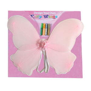 17 इंच DIY ग्लिटर फेयरी विंग्स प्रिंसेस बटरफ्लाई कॉस्टयूम विंग्स 6 ग्लिटर पेन के साथ अपना खुद का फेयरी विंग डिजाइन करें - Product Image 1