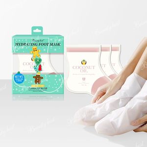 Korean Private Label Beauty Host Natural Coconut Exfoliating Foot Mask Milk Niacinamide Feet Care Deep <b>Moisturizing</b> Nourishing - Product Image 3