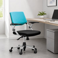 Chaise de bureau ergonomique pivotante avec accoudoirs, base roulante, réglable, pour la maison, l'école et les études