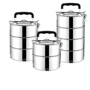 ตะกร้าใส่อาหารสแตนเลสแบบพกพาความจุขนาดใหญ่แบบชั้นเดียวแบบอุ่นเข้าไมโครเวฟได้อย่างยั่งยืน - Product Image 1