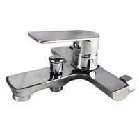 Robinet de baignoire monocommande en chrome poli avec mitigeur de douche et cartouche céramique pour salle de bain