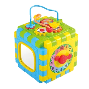 Playgo trò chơi khảm trẻ mới biết đi khối hoạt động Hộp giáo dục chơi centertoys tò mò tâm hoạt động khối lập phương