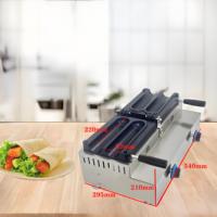 Machine commerciale de rouleau d'oeufs de 2 grilles 1500W Machine électrique de rouleau de poulet avec le gaufrier intelligent de saucisse d'affichage de la température