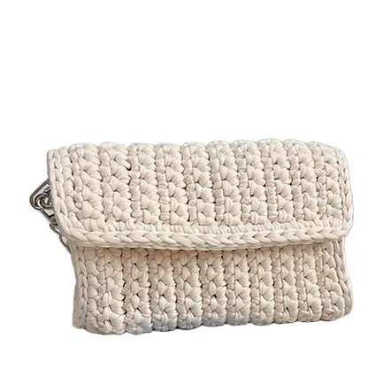 उत्कृष्ट गुणवत्ता हाथ बुनना Crochet थैला रंगीन Marshmallow झोला श्रृंखला हैंडबैग