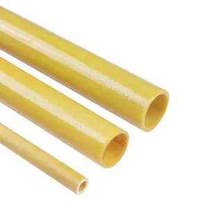 Tubo hueco de fibra de vidrio de alta resistencia, tubo de fibra de vidrio amarillo de 20mm