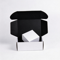Boîte d'expédition en carton ondulé blanc et noir de luxe, livraison en 72h, impression personnalisée, emballage cadeau minimaliste et recyclable pour produits technologiques
