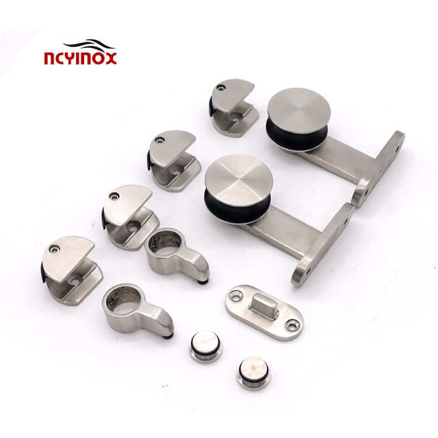 Sliding Door System Hardware Stainless Steel Sliding Door Hardware Kit for Glass Door