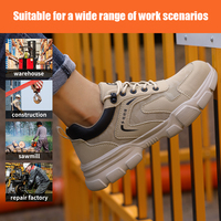 Zapatos de Seguridad Aislantes GUYISA para Hombre, 10KV, Puntera de Plástico Anti-aplastamiento, Anti-pinchazos, Transpirables, Suela Baja de EVA, Color Beige