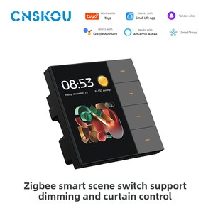 Interruptor Inteligente con Botón Zigbee de 4 Dígitos y Pantalla de 35 Pulgadas Graffiti SK-Z09, Control Remoto IP20 para Toda la <span class=keywords><strong>Casa</strong></span>, 2.4GHz, Hogar Inteligente - Product Image 2