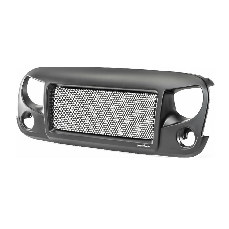 Решетки для внедорожника 4x4, окрашенные из АБС-пластика, матовые черные Передние решетки, спартанская решетка для Jeep Wrangle-r JK 2007-2018