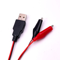 Cable USB a Pinza de Cocodrilo OEM de Fábrica, Cobre Puro, 5V 2A, Cubierta de PVC, 60cm, 18AWG*2, CE ROHS FCC, para Pruebas de Circuitos Electrónicos