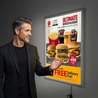 Cadre lumineux LED format A1 en gros, boîte à lumière rétroéclairée en aluminium, affichage publicitaire mural ultra-mince, panneau d'affichage pour magasin