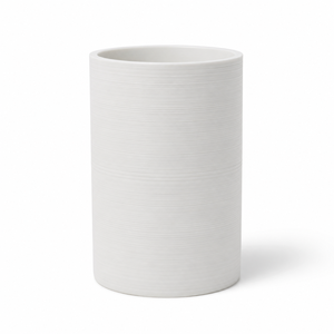 Juego de Baño Minimalista Moderno de Poliresina Blanca, Accesorios con Textura Lineal Fina y Acabado de Goma Mate - Product Image 5