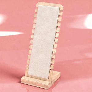 Expositor de Collares de Terciopelo Verde Beige, Soporte de Bambú para Colgar Joyas, Tablero de Exhibición - Product Image 6