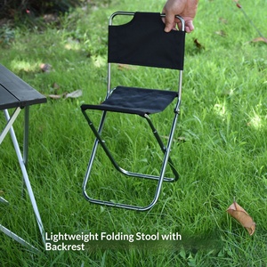 Chaise pliante en alliage d'aluminium ultra légère avec dossier, tabouret portable pour le camping et la pêche - Product Image 3