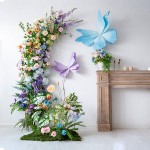 EG-E48-1 Fondo Fotográfico para Fiestas, Organización de Eventos, Centros de Mesa para Bodas, Mariposas Simuladas, Flores de Seda - Product Image 3