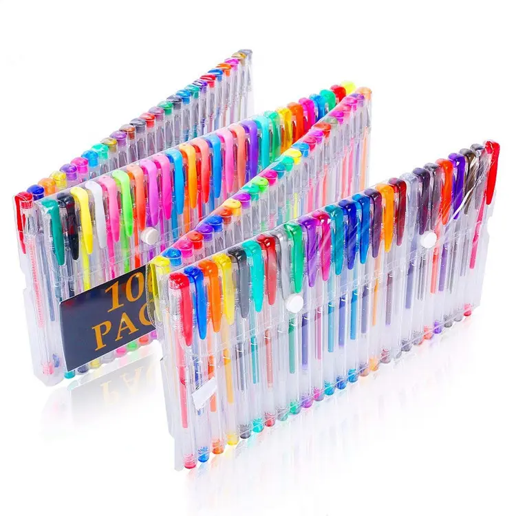 100 Set di penne Glitter colorate per fare carte più inchiostro Neon Glitter Gel Marker per la colorazione degli adulti BooksJournaling Crafting