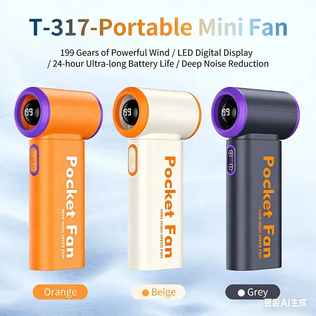 Portable Handheld Mini Fan High Speed USB Rechargeable 1200mAh Lightweight Outdoor Long-Lasting Battery Life Electric Jet Turbo