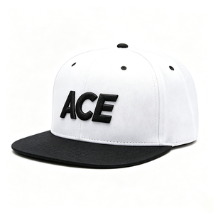 Custom 3D Embroidery ACE Snapback Cap Flat Brim 6 Panel Hip Hop Baseball Caps Wholesale Two Tone Unisex Fashion Canvas Four - Product Image 6
