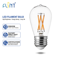 Ampoule LED à filament de verre ST45/ST14, CRI90, dimmable, 4W, culot E26/E27, température de couleur 2200K-6000K, certifiée CE, pour une utilisation multi-scènes