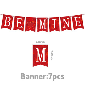 Kit de décoration de fête sur le thème de la Saint-Valentin DAMAI, bannières en forme de cœur, drapeaux, ballons, bouquets de fleurs en papier, décoration de table, aménagement de la scène - Product Image 5